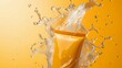 © venusvi - Sunscreen tube with creative water splash on light background Close-up photo with clean background
