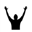 © sharafmaksumov - Praise And Worship Silhouette, Illustration Isolated On White Background