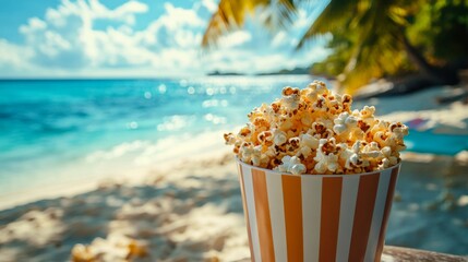 Wall Mural - Popcorn on a Tropical Beach