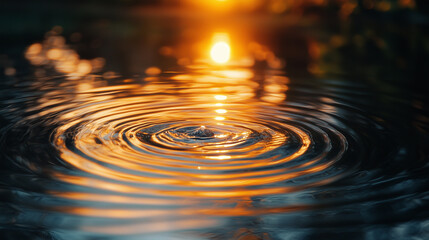 Golden Sunset Ripples.