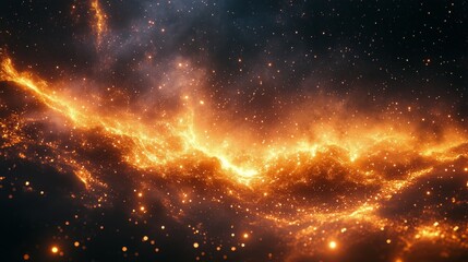 Wall Mural - intricate cosmic clouds illuminated by starlight in a distant galaxy captured at night
