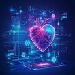 © imam - heartbeat health care science icon medical innovation concept, Generative AI