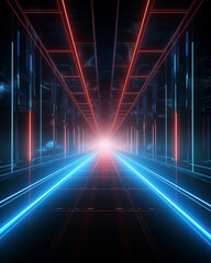 Wall Mural - Background image of glowing lines, high technology, futuristic image, perspective perspective