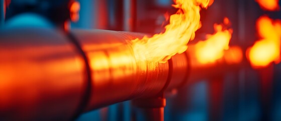 Poster - Dynamic Flames on Industrial Pipeline