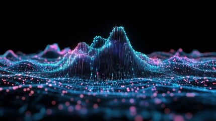 Aufkleber - Vibrant Digital Landscape with Colorful Nodes