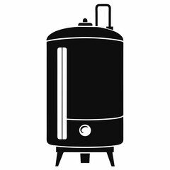 Water heater silhouette vector black on white background