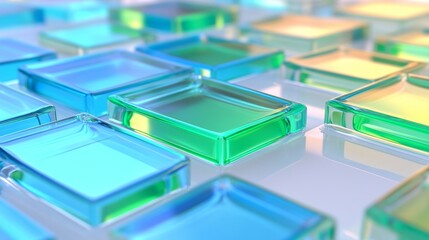 Poster - Colorful Glass Tiles on a Surface