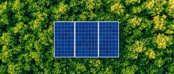 Aufkleber - Rooftop garden with solar panels seamlessly integrated into the modern urban architectural landscape showcasing a sustainable and eco friendly design approach for city living
