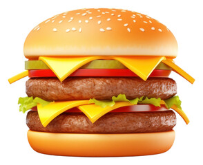 Wall Mural - PNG Cheese burger food white background.