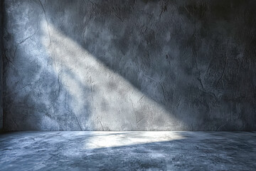 Wall Mural - Wall with a sunbeam shining on it. The sunbeam is casting a shadow on the wall