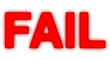 © Yana - red fail sign on transparent isolated png background, rectangle frame. For design, banner, template, layout, thumbnail, social media, YouTube, video
