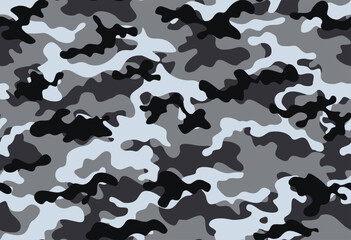 Wall Mural - gray camouflage background, military texture, winter design, texture repeat