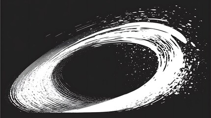 Poster - Abstract white spiral on black background.
