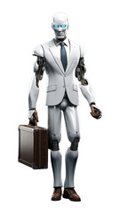 Canvas Print - PNG Robot briefcase cartoon adult.