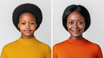 Side by Side Portrait Comparison of Two Individuals