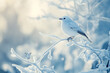 © Ram - A delicate white bird perched on a frosty branch in a serene winter landscape, capturing the essence of peace and purity amidst the gentle snow and icy surroundings.