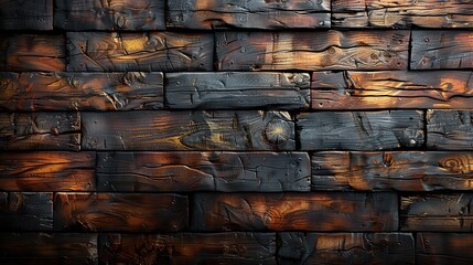 Wall Mural - a wall of wooden boards 