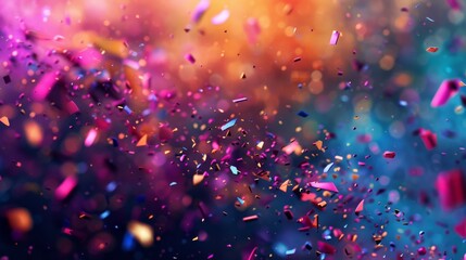 Aufkleber - Colorful abstract background with many small pieces falling, vivid colors, intricate texture,