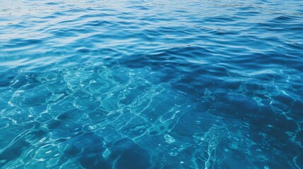 Poster - Deep blue turquoise water with light ripples and clear visibility