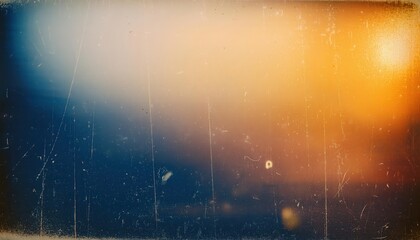 Wall Mural - Dramatic Abstract Gradient Background with Vintage Orange and Deep Blue Textured Overlay, Featuring Scratched and Distressed Effects. Perfect for Retro Aesthetic, Film Grain, or Artistic Digital 
