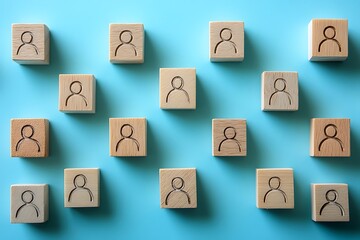 Organized Wooden Blocks Representing Community Network