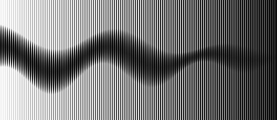 Fototapete - Abstract art geometric background with vertical lines. Optical illusion with waves and transition.