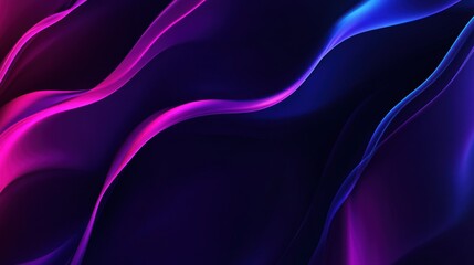 Wall Mural - abstract background with flowing pink and blue lines on dark background.