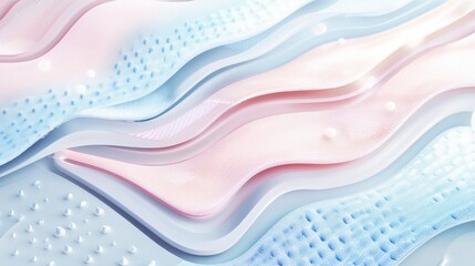 Wall Mural - abstract 3d wavy background with blue and pink colors and textured patterns.