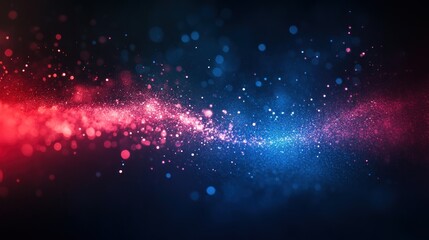 Wall Mural - abstract background with red and blue bokeh lights on dark background.