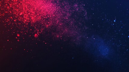 Wall Mural - abstract background with red and blue particles scattered on a black background.