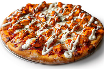 Spicy Buffalo Chicken Pizza with Ranch Drizzle