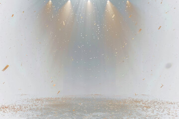 Wall Mural - png a background with spotlights shining down lighting confetti backdrop.