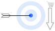 © robu_s - Bullseye with arrow in center, shopping cart on arrow tip Ideal for targeting, marketing, business strategy, precision, online shopping Simple clean vector style