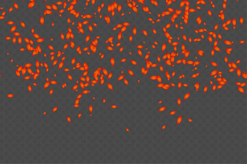 Wall Mural - Autumn leaf border. Wave of falling leaves. Pattern of autumn leaves falling gently. isolated colorful leaves on a transparent background. vector illustration