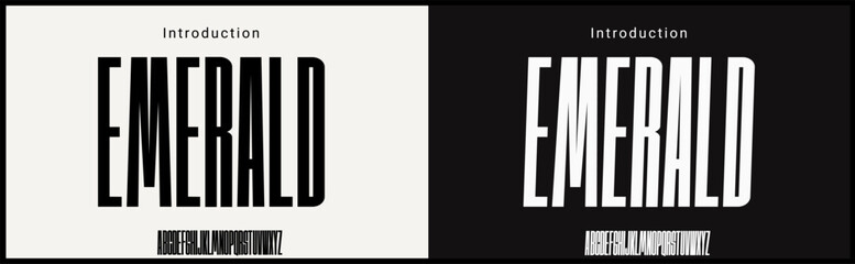 Wall Mural - condensed vector fonts. alphabet of sans serif font with modern and minimalist typography.