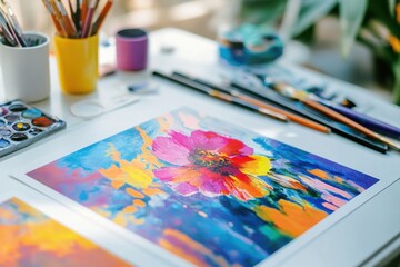 Lively hue graphic print template preview