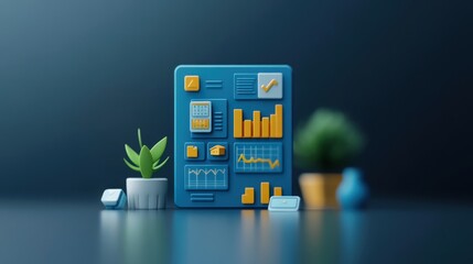 Innovative data visualization modern graphic representation of business metrics and analytics