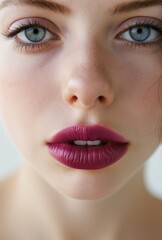 Wall Mural - portrait of woman with lipstick