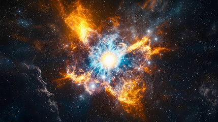 Wall Mural - a quasar is a beautiful white light in the distant universe, one of the brightest sources of radiati