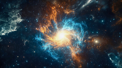 Wall Mural - a beautiful quasar with a core of remarkable dimensions that shines with incredible intensity, quasa