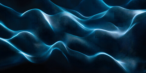Wall Mural - abstract wavy blue background. waves from many lines. digital space. holographic background