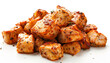 © Oleksiy - Roasted chicken cubes isolated on white background