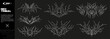 © SergeyBitos - Neo-tribal in cyber-infused style. Gothic tattoo graphic set, Cyber sigilism, digital art. Combination of futurism and ancient magical symbols. Neo tribal and cyber sigilism concept. Vector set