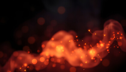 Wall Mural - dark abstract bokeh background, magic smoke and sparks, neon isolated with white highlights, png