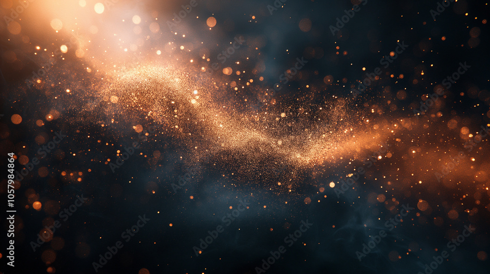 Floating Particles Backround HD Background of Floating Particles with Warm Side Light and Dark ...