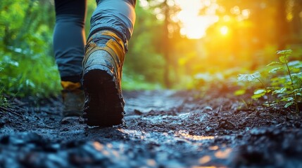 Sunrise Hike with First Light on the Trail