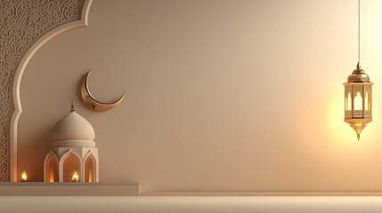 Serene Islamic Architecture with Lantern and Decorative Elements