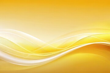 Minimalist abstract yellow and white wavy background with smooth gradient curves