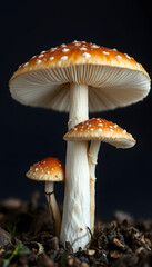 growing magic mushrooms psilocybe cubensis isolated with white highlights, png