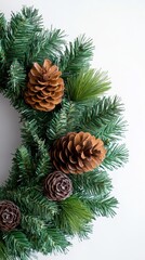 Poster - Pinecones and green branches create a festive atmosphere during winter holidays